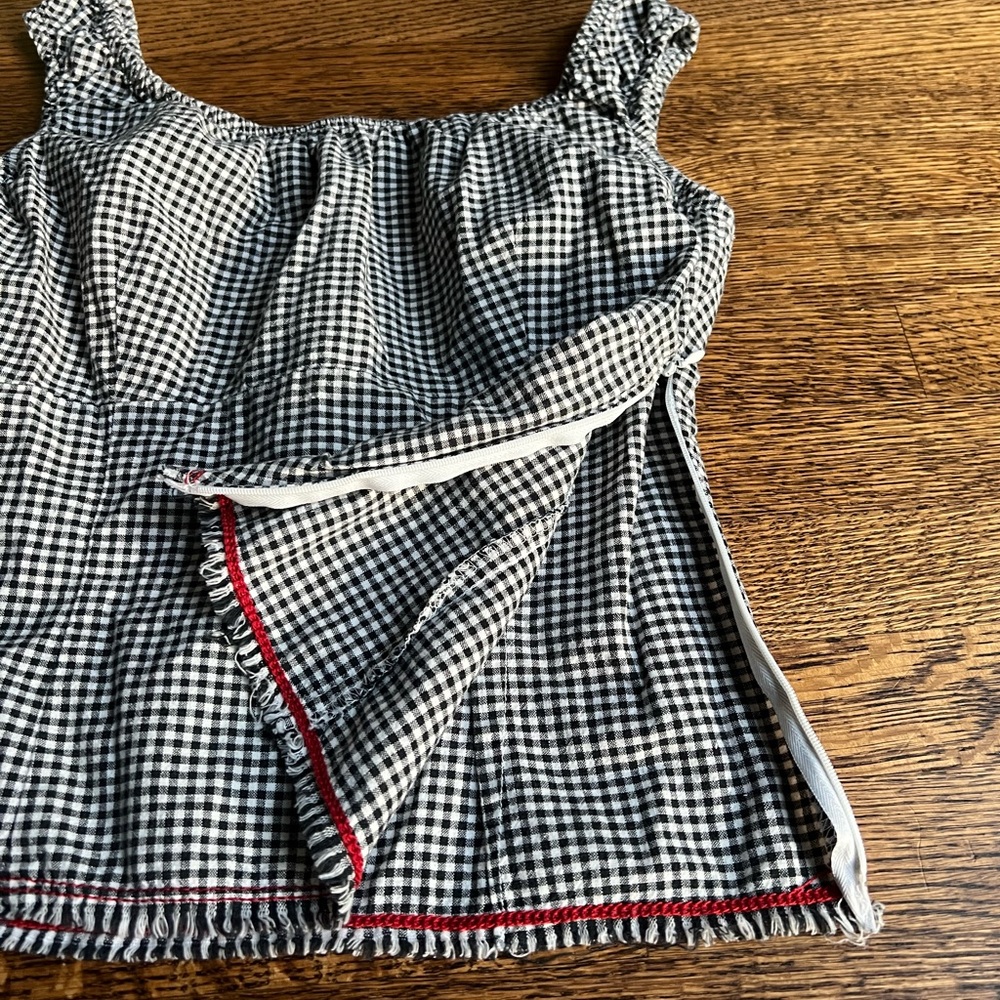 •Sold• Juicy Couture Gingham Top, Y2K Vintage Checkered Prairie Blouse - Picture 5 of 7
